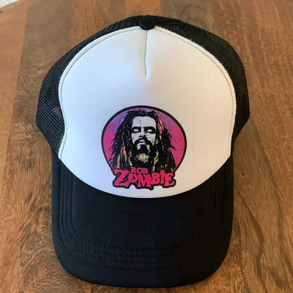 Rob Zombie Mens Trucker Hat Black Snapback Shock Rock Horror Movie Baseball Cap - Picture 6 of 8